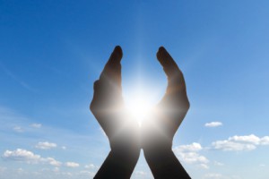 sun in hands